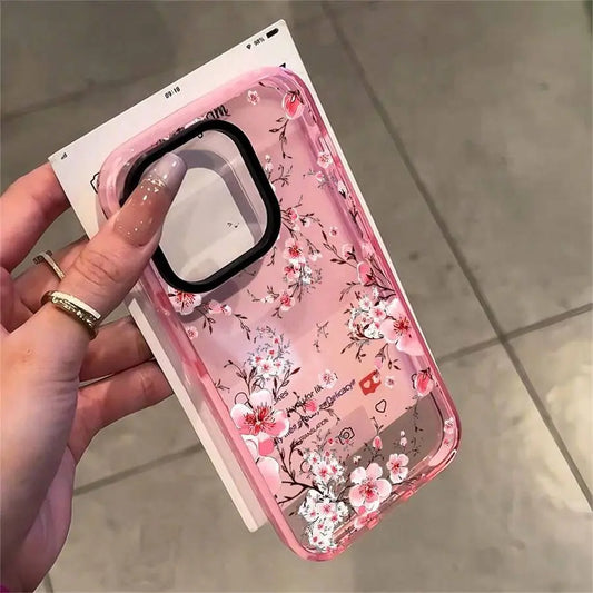 Pink Cherry Blossom Phone Case, Watercolor Style, Phone Case for Iphone 17 Pro Max 16 15 14 13 12 11 Pro Max, Floral Gift, Samsung Galaxy S24, S23, S22, S21, Artistic Floral Pattern, Cherry Blossom Lover Present Shockproof Smartphone