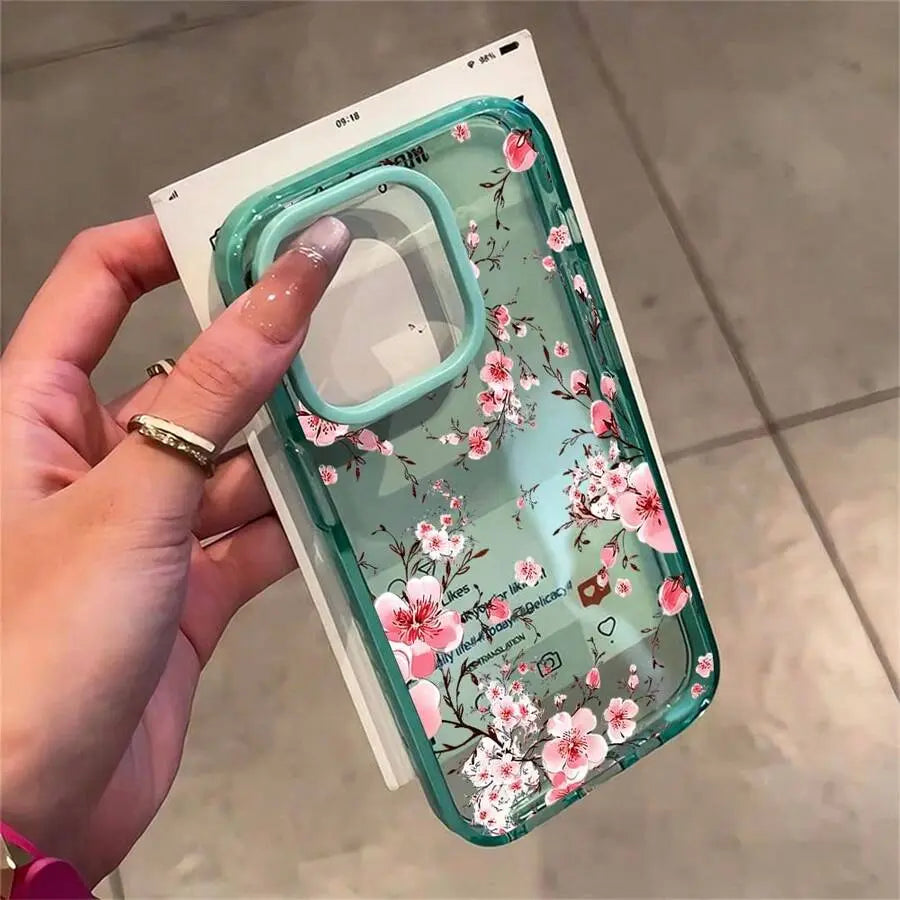 Pink Cherry Blossom Phone Case, Watercolor Style, Phone Case for Iphone 17 Pro Max 16 15 14 13 12 11 Pro Max, Floral Gift, Samsung Galaxy S24, S23, S22, S21, Artistic Floral Pattern, Cherry Blossom Lover Present Shockproof Smartphone