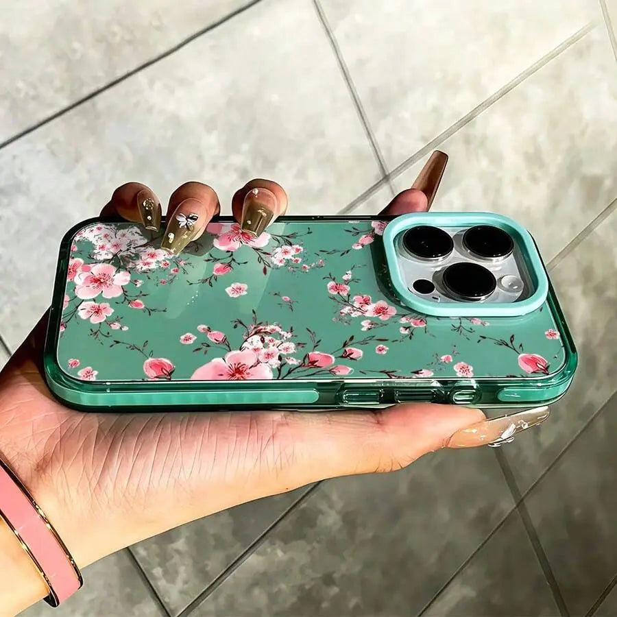 Pink Cherry Blossom Phone Case, Watercolor Style, Phone Case for Iphone 17 Pro Max 16 15 14 13 12 11 Pro Max, Floral Gift, Samsung Galaxy S24, S23, S22, S21, Artistic Floral Pattern, Cherry Blossom Lover Present Shockproof Smartphone