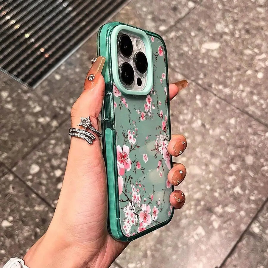 Pink Cherry Blossom Phone Case, Watercolor Style, Phone Case for Iphone 17 Pro Max 16 15 14 13 12 11 Pro Max, Floral Gift, Samsung Galaxy S24, S23, S22, S21, Artistic Floral Pattern, Cherry Blossom Lover Present Shockproof Smartphone