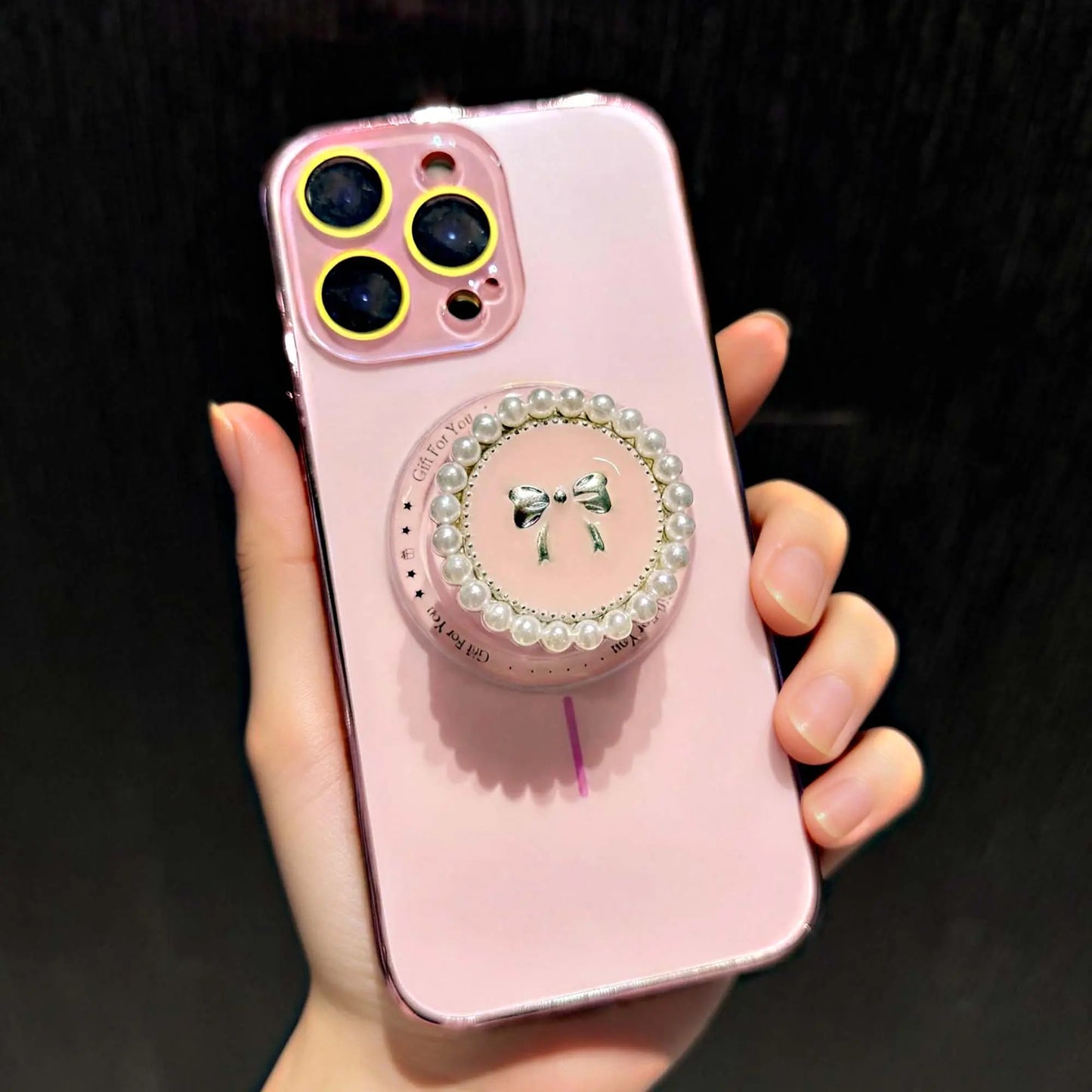 Cute Magnetic Expanding Phone Grip & Stand,Secure Grip for Iphone Magsafe Cases, Comfortable One-Touch Holding,Kickstand for Hands-Free Viewing Smartphone Cellphone