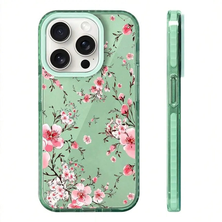 Pink Cherry Blossom Phone Case, Watercolor Style, Phone Case for Iphone 17 Pro Max 16 15 14 13 12 11 Pro Max, Floral Gift, Samsung Galaxy S24, S23, S22, S21, Artistic Floral Pattern, Cherry Blossom Lover Present Shockproof Smartphone