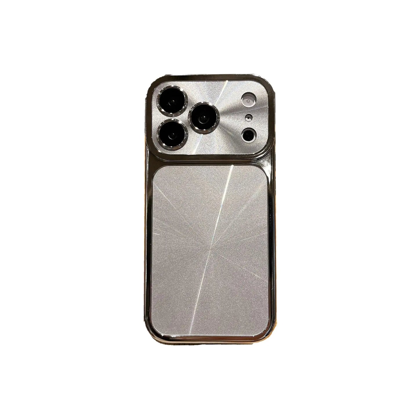 Luxury CD Texture Laser Phone Case, Shockproof Electroplated Frame Cover for Iphone 13 14 15 16 17 Pro Max #XYYJDSCLSCDWKSILVER